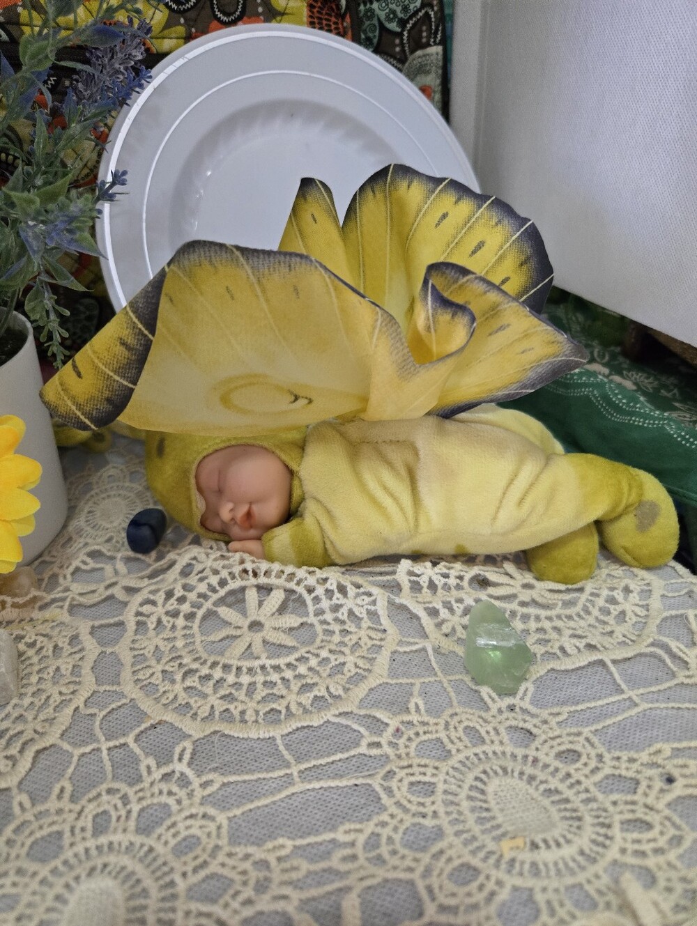 Vintage Anne Geddes Sunflower Baby Doll Plush Unimax Cottagecore Garden Vintage